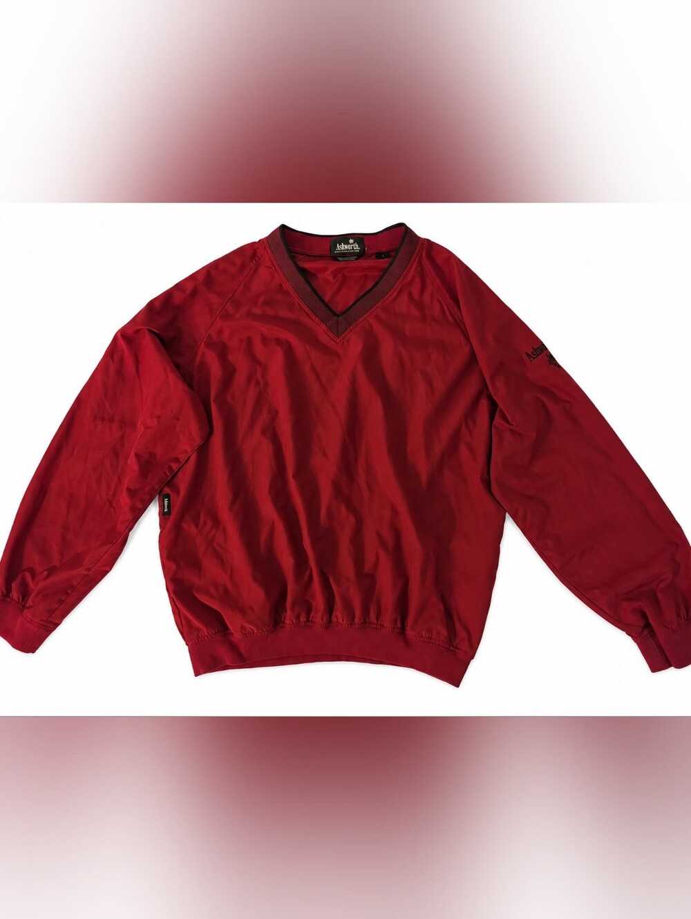 Vintage Style Ashworth Weather Systems Burgundy Golf Windbreaker Pullover